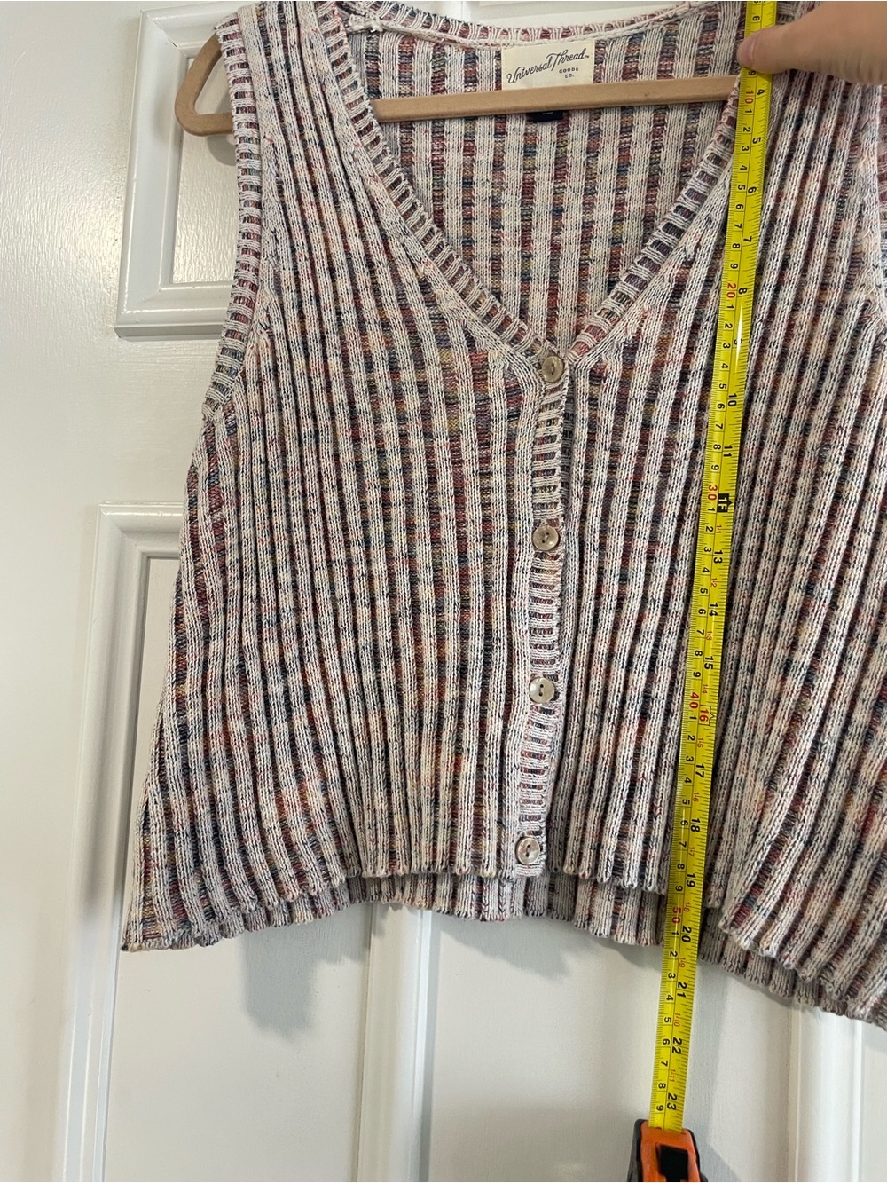 Retro Universal Thread Ribbed Vest Cardigan - Picture 6 of 7